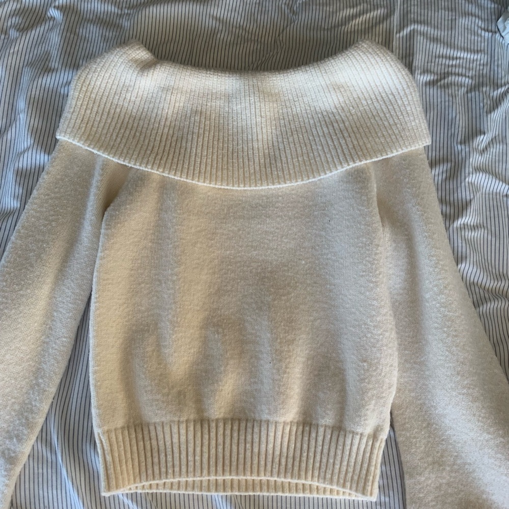 SHEIN Cream Off-Shoulder Sweater